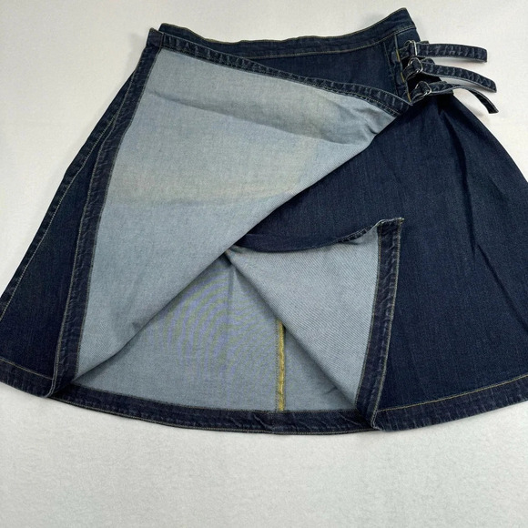 Eshakti Wrap Buckle Jean Skirt Womens Plus Size 16W Medium Blue Knee Length - Picture 4 of 10